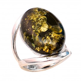 Inel Argint Chihlimbar Verde Romy