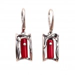Cercei Argint Coral Natural Rene