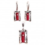 Set Bijuterii Argint Coral Rene