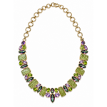 Colier Argint cu Peridot Brut, Peridot Fațetat, Topaz Misctic și Ametist Selly