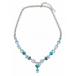 Colier Argint cu Piatra Lunii, Blue Topaz și Turcoaz Salome