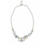 Colier Argint cu Piatra Lunii, Perlă și Blue Topaz Skyler