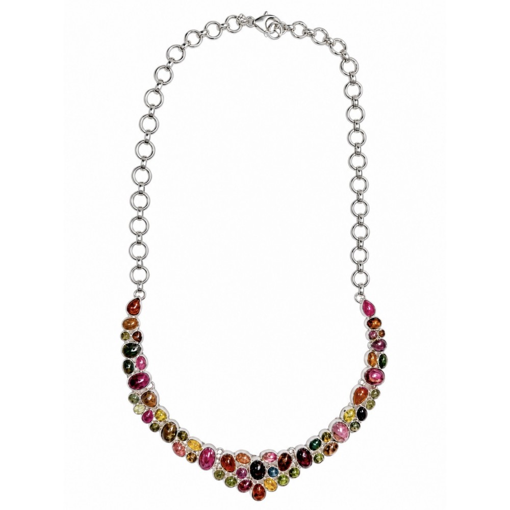 Colier Argint cu Turmaline Multicolore Stacey